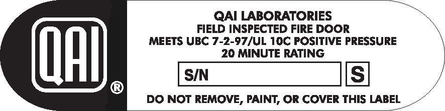 Fire Door Label QAI