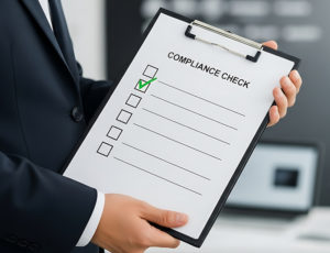 Laboratory technician conducting testing on fire protection system components