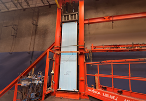 Wall panel in structural frame for ASTM E72 axial load testing